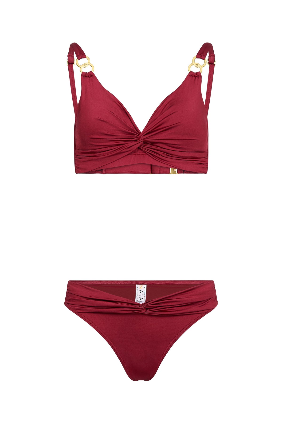 Capri Twist Front Bikini Top Claret Red