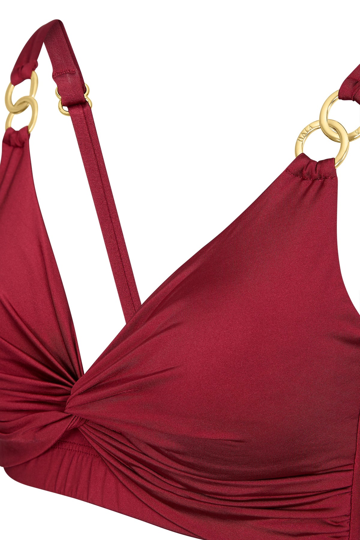 Capri Twist Front Bikini Top Claret Red