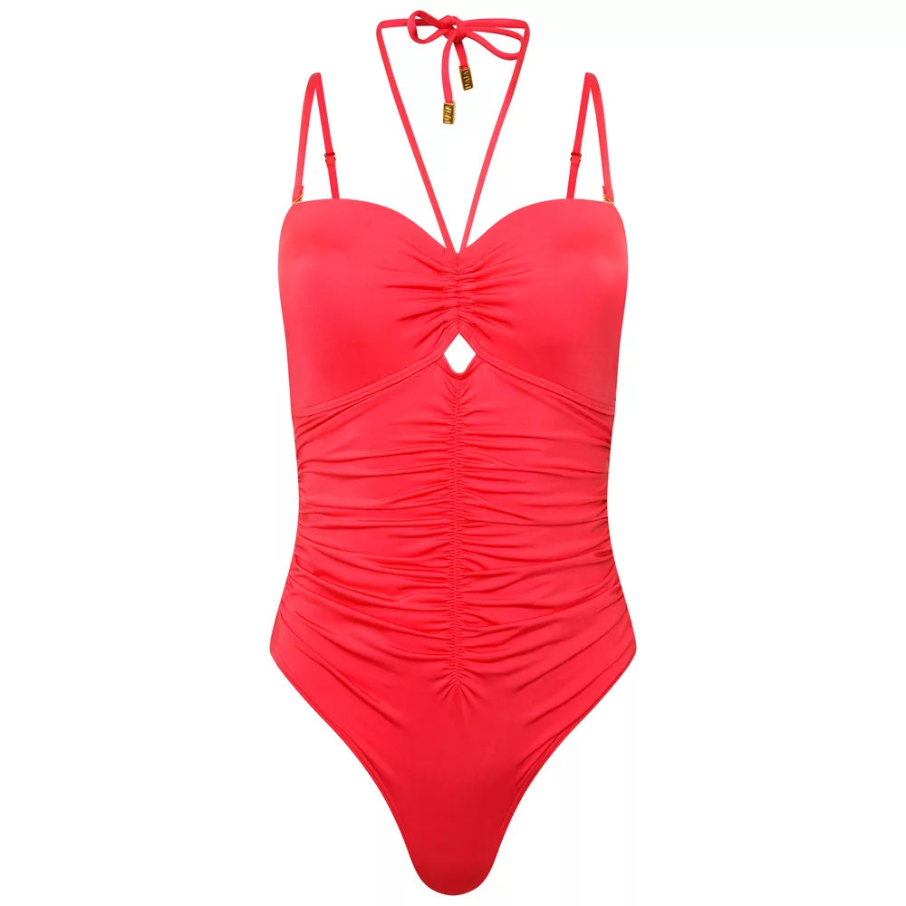 Cannes Bandeau Multi-Way Swimsuit in Mustique Magenta