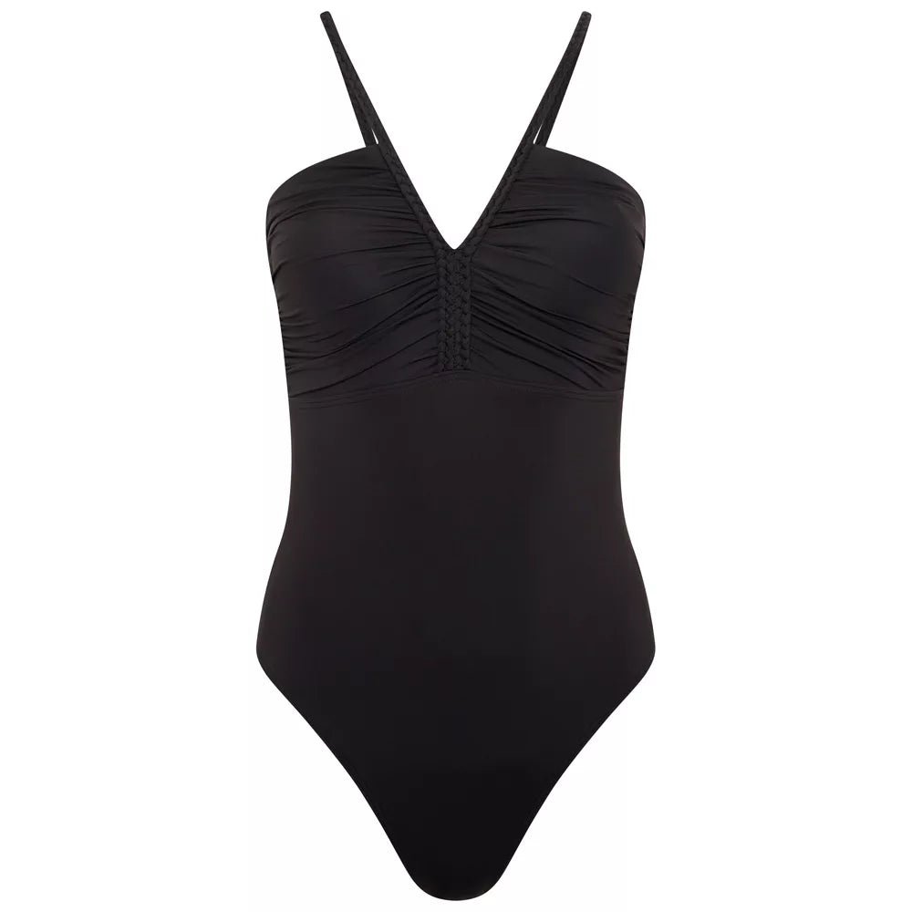Monaco Plait Detail Swimsuit Black