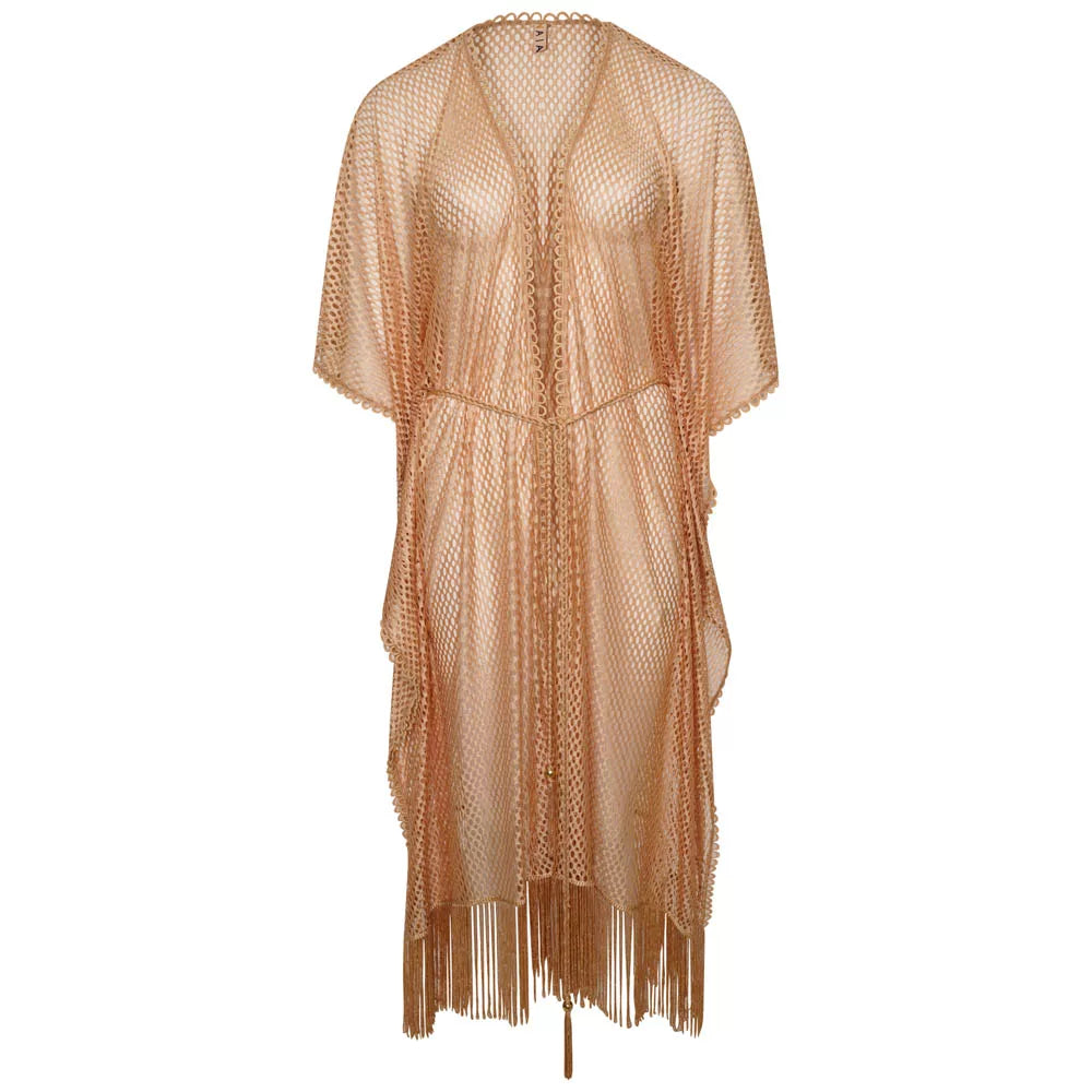 Rosa Mesh Kaftan in Gold