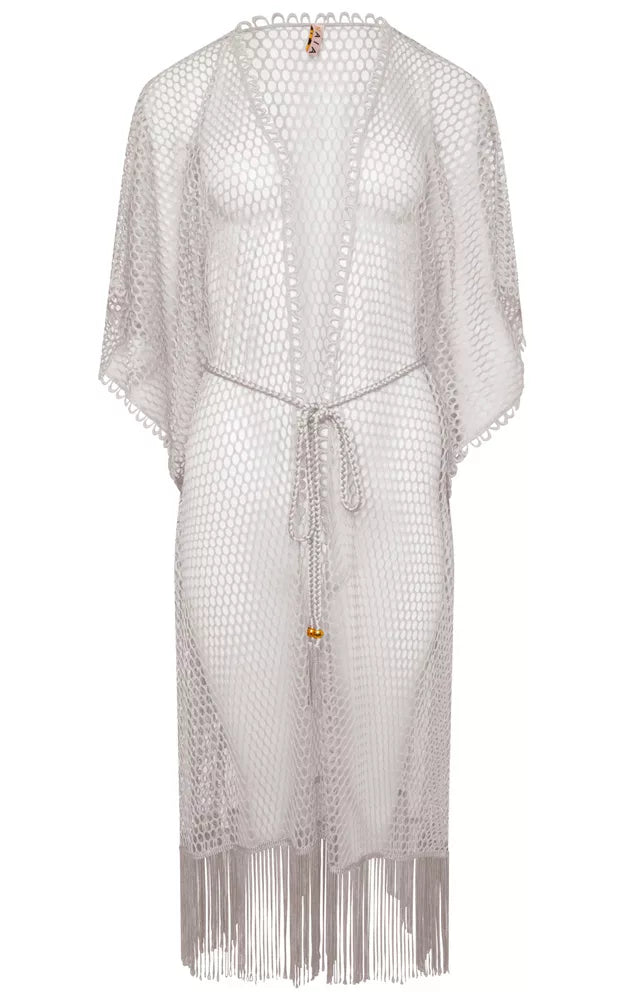 Rosa Mesh Kaftan in White