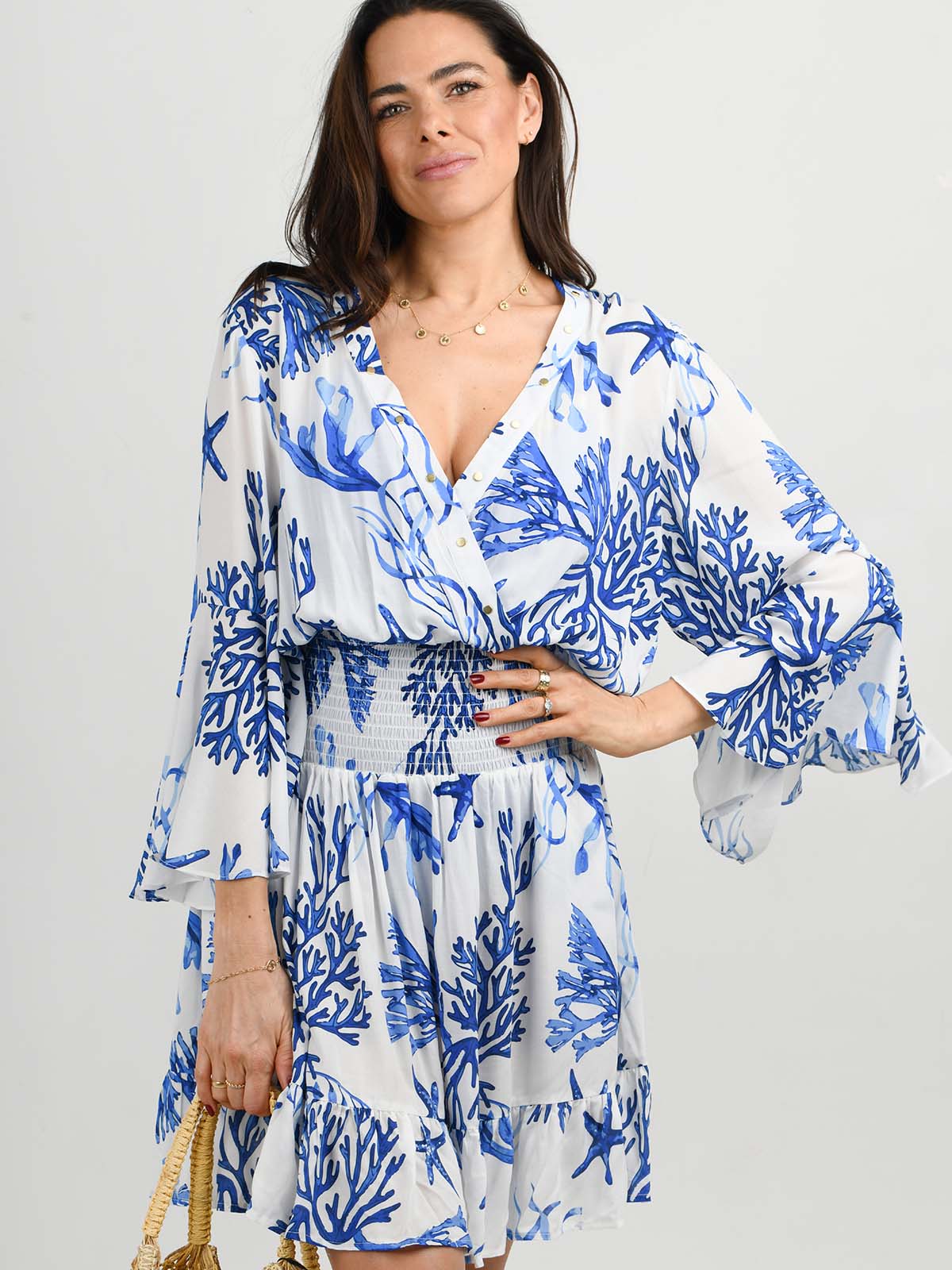 Celia Dress in La Mer - SS26 The Golden Hour Collection NAIA Beach luxury swimwear and resort wear