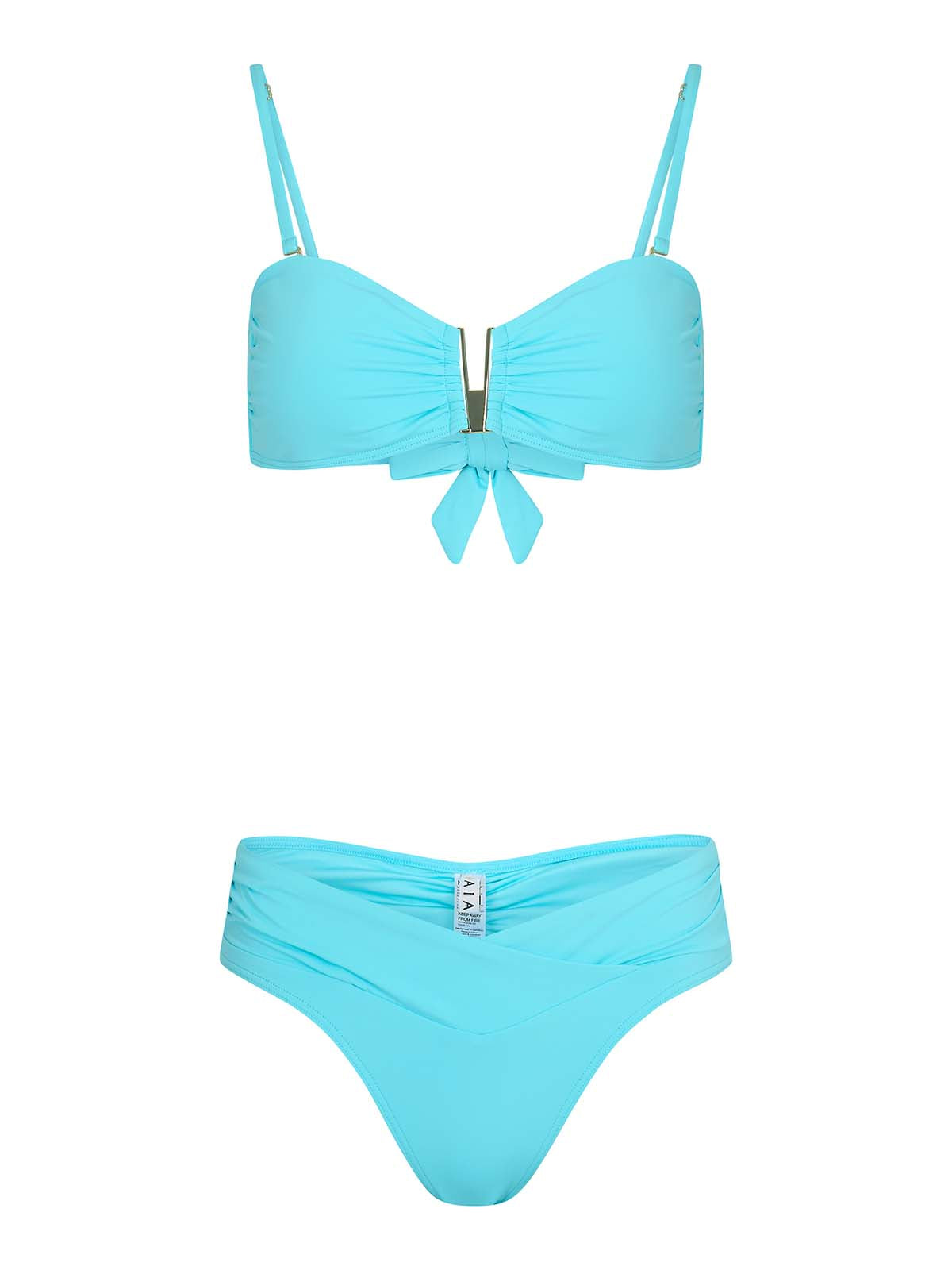 Coco bandeau bikini with selene bikini briefs in aqua - SS26 The Golden Hour Collection NAIA Beach