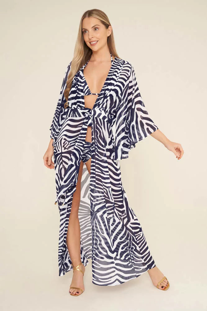 Ella Kaftan Navy Zebra