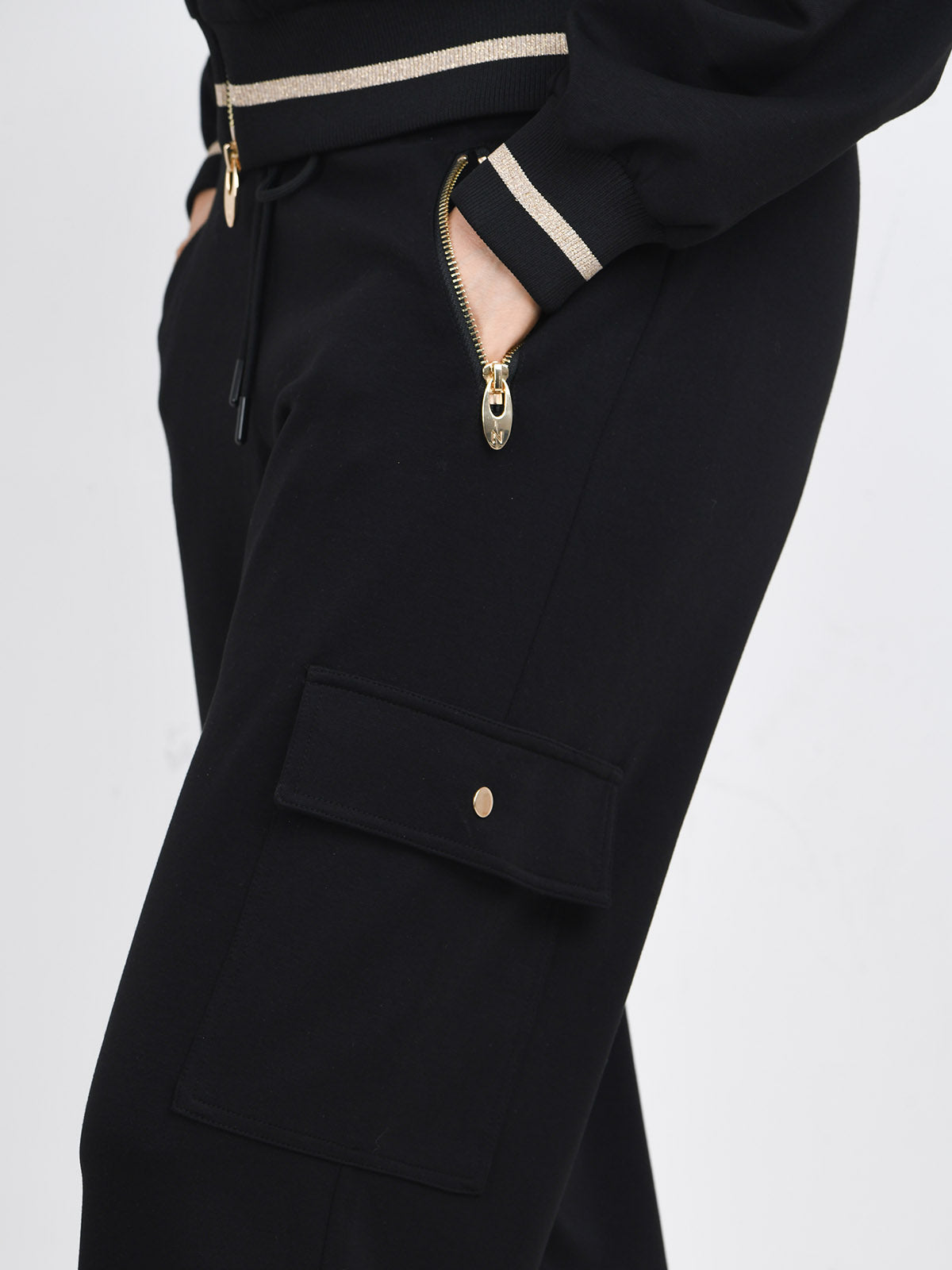 Dee Zip Jogger Pant and jacket in Black from NAIA Active active wear collection of layering and loungewear