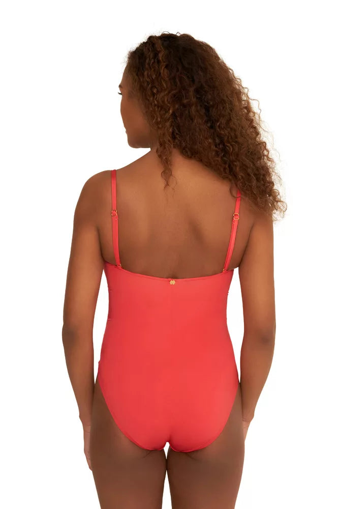 Cannes Bandeau Multi-Way Swimsuit in Mustique Magenta