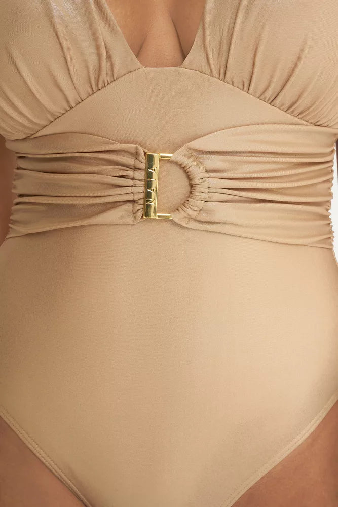 Goldie Shimmer Buckle Detail Swimsuit