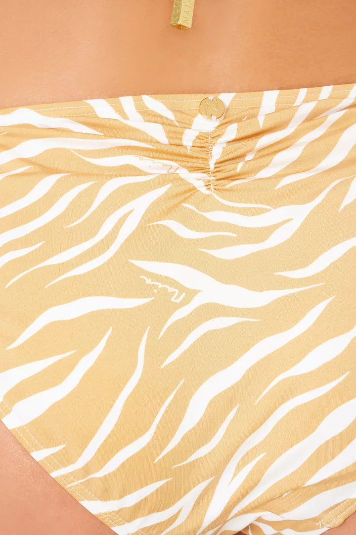 Maia Bikini Brief in Gold Zebra Print