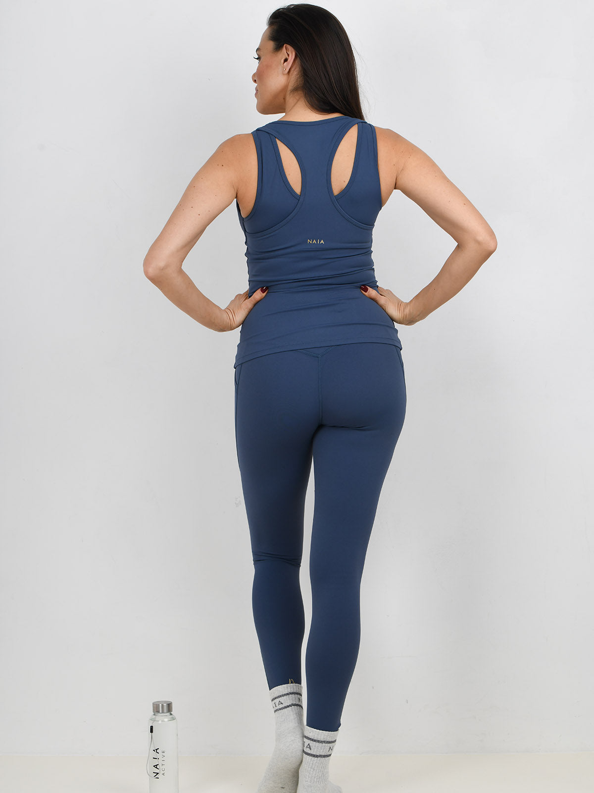 Simone Tipped legging in blue by NAIA active active wear collection