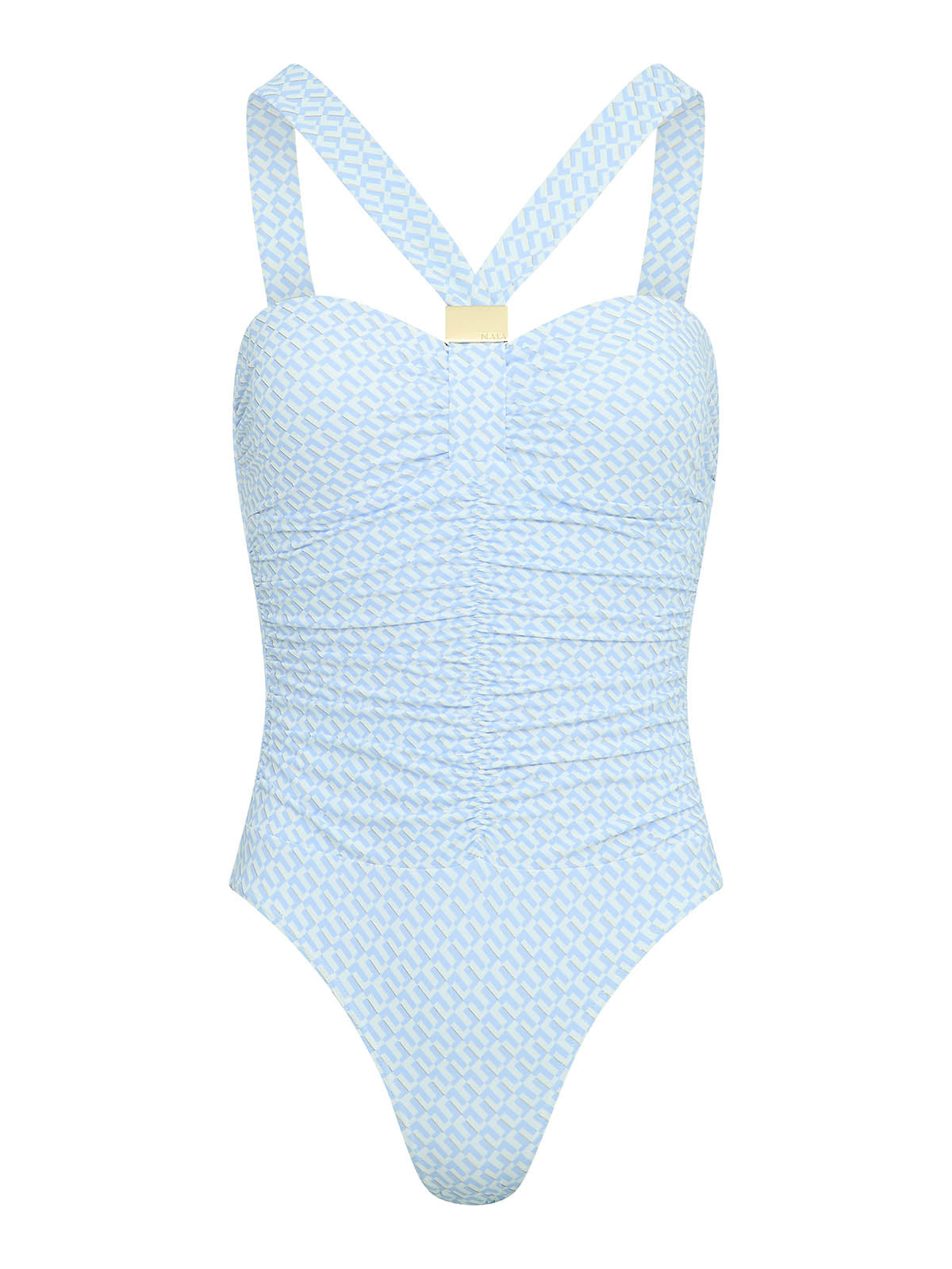 Selene swimsuit in blue geo - SS26 The Golden Hour Collection NAIA Beach