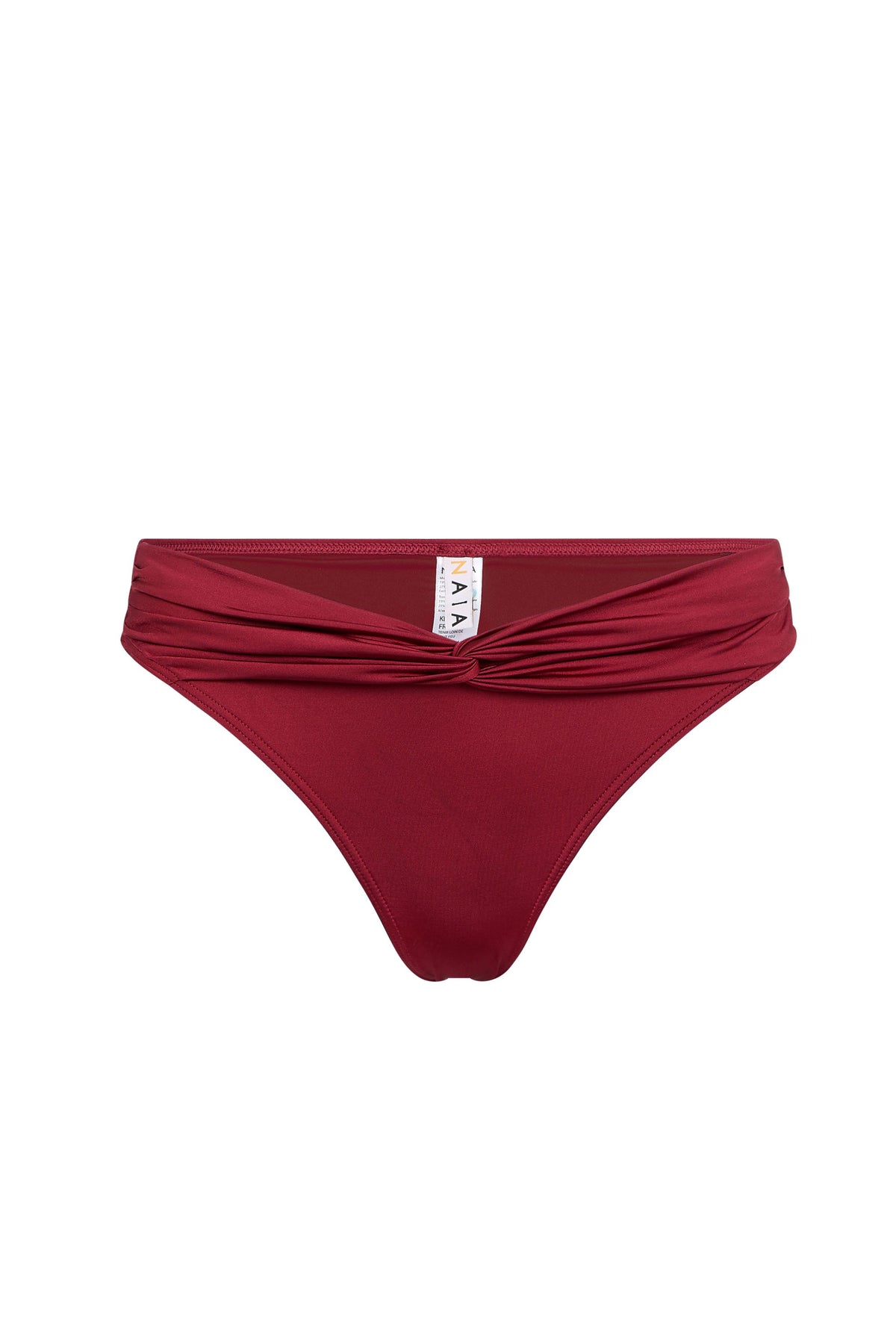 Capri Twist Front Bikini Brief Claret Red