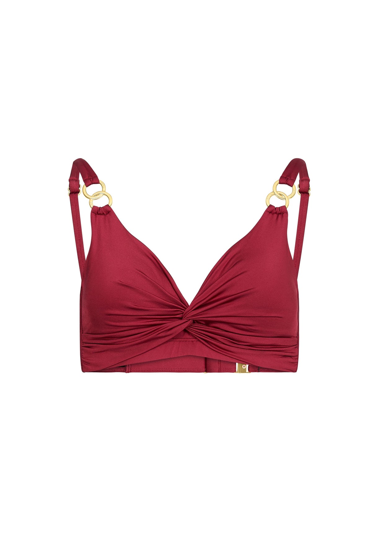 Capri Twist Front Bikini Top Claret Red
