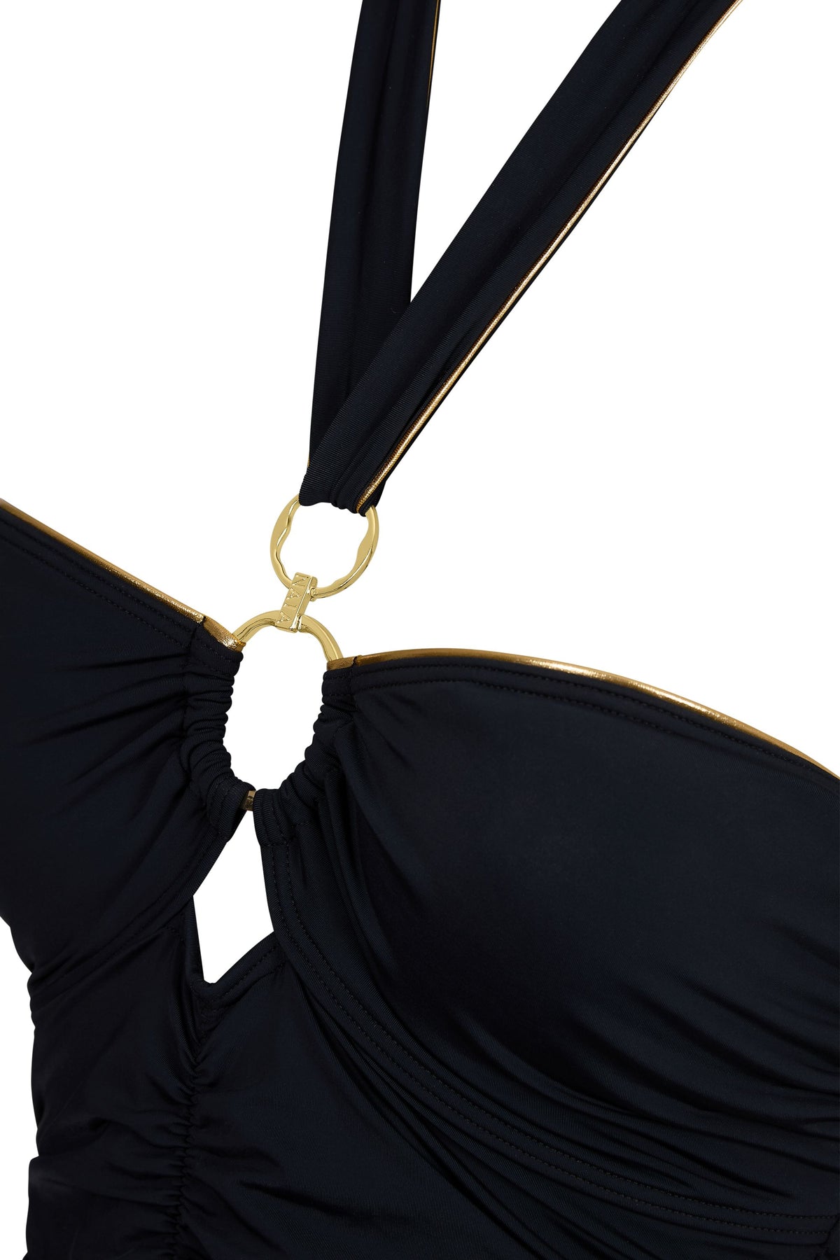 Tahiti Double Ring Swimsuit Black & Gold