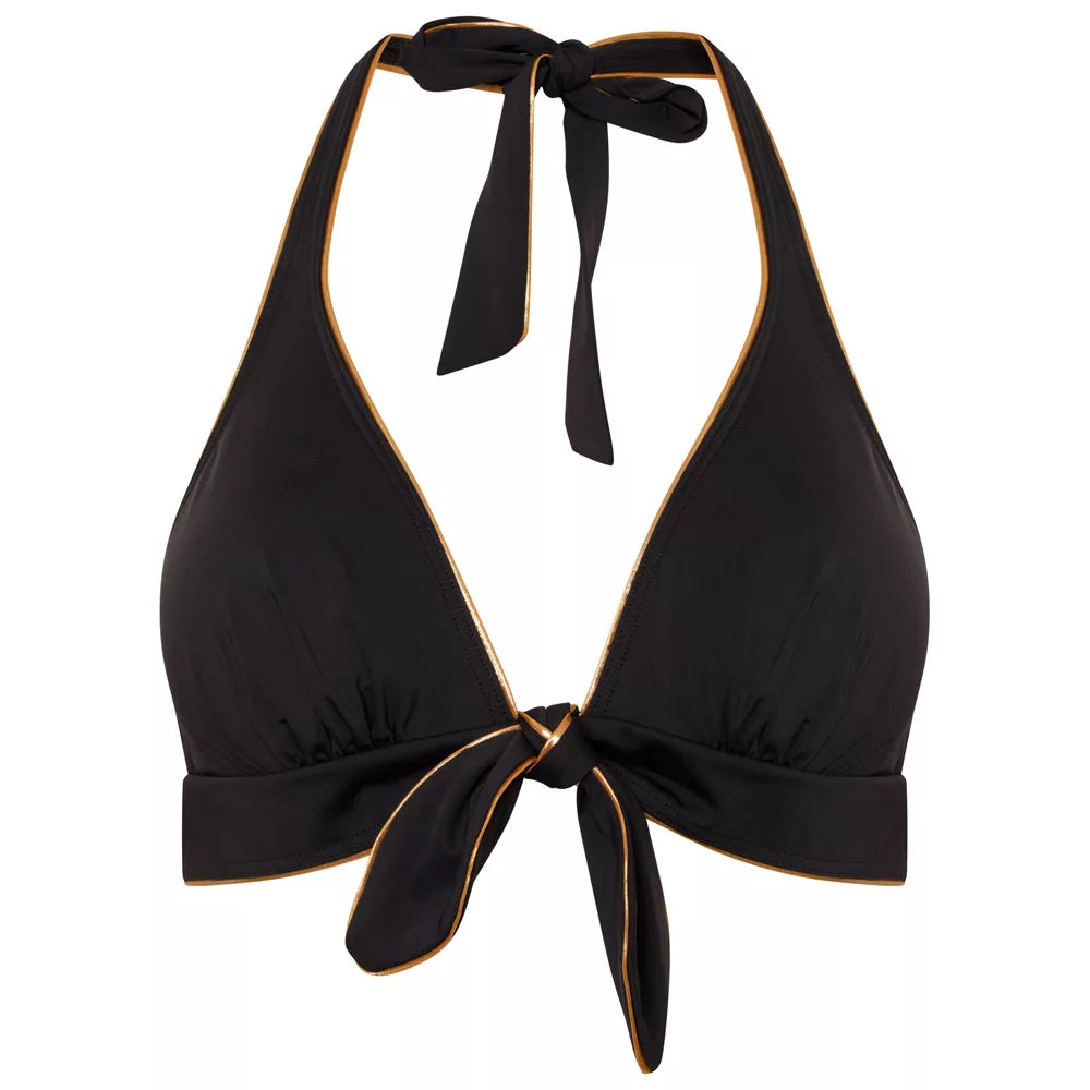 Amalfi Black & Gold Bikini Top