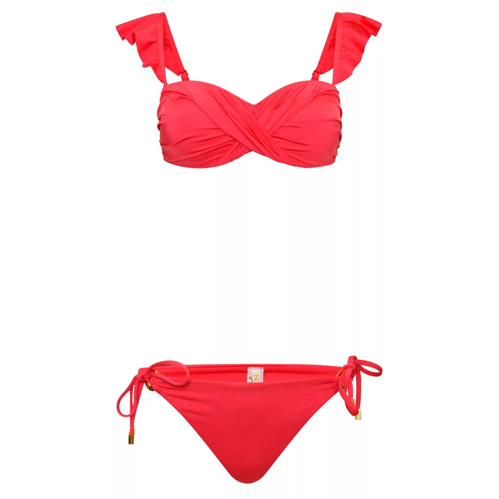 Eze Frill Bikini Top Mustique Magenta
