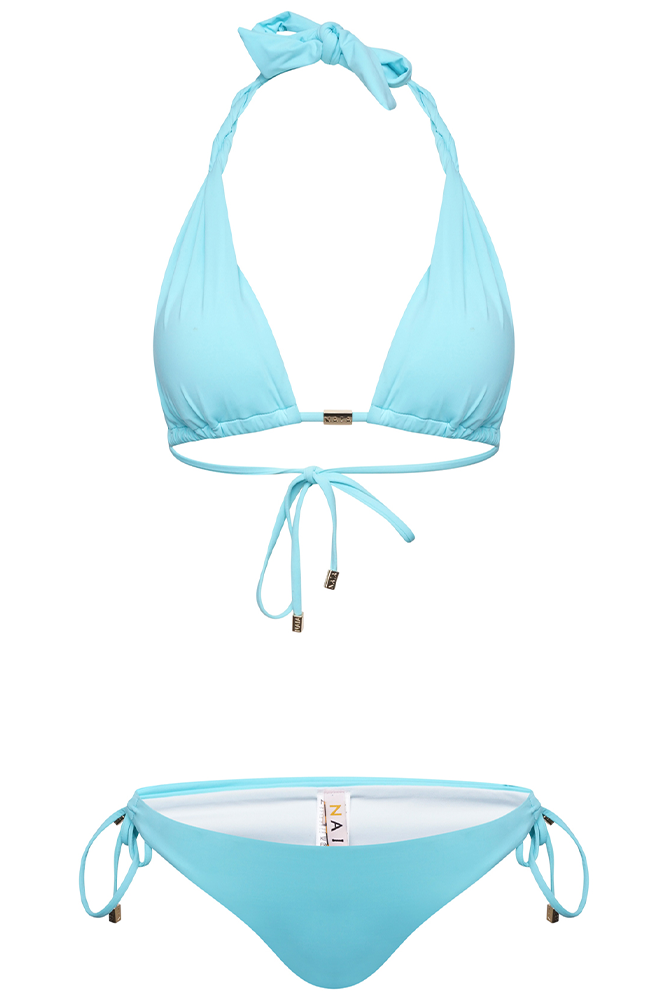 Rhea Triangle Bikini Top Azure Blue
