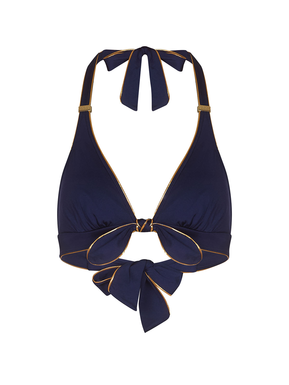 Amalfi Bikini Top Navy and Gold