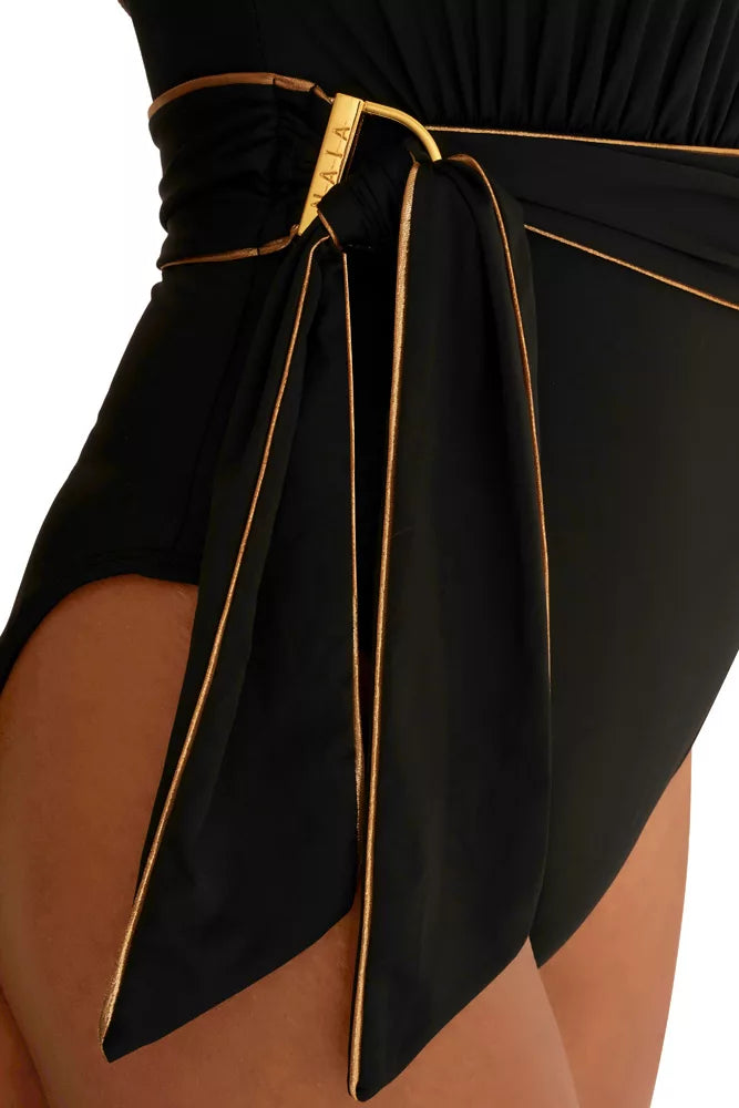 Positano One Shoulder Swimsuit in Black