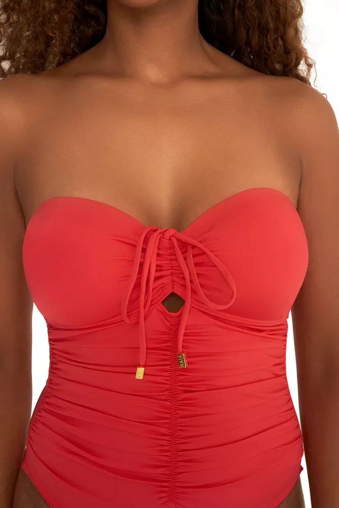 Cannes Bandeau Multi-Way Swimsuit in Mustique Magenta