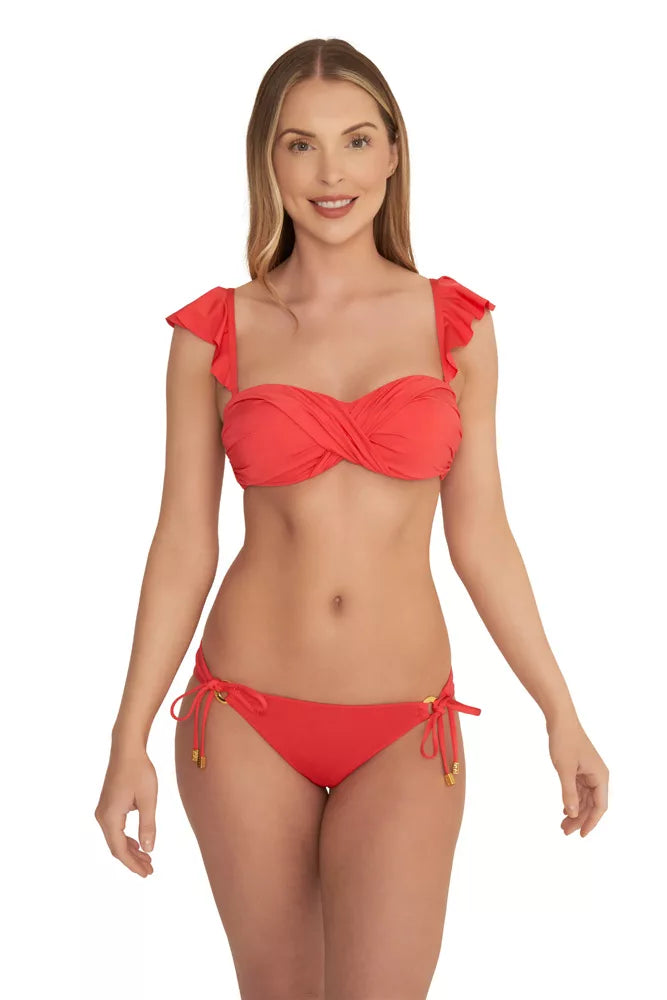 Eze Frill Bikini Top Mustique Magenta