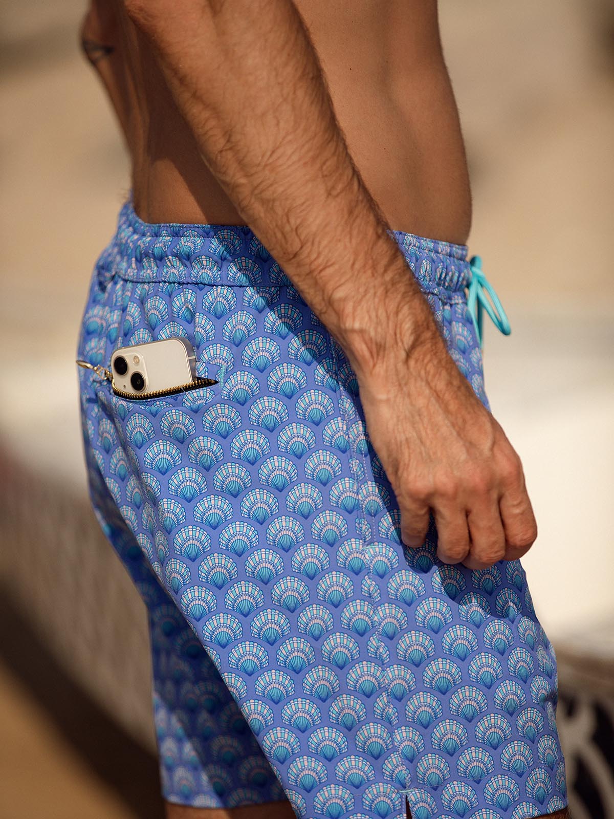 Mr Monaco swimshort in blue, mens swim SS26 NAIA Beach 