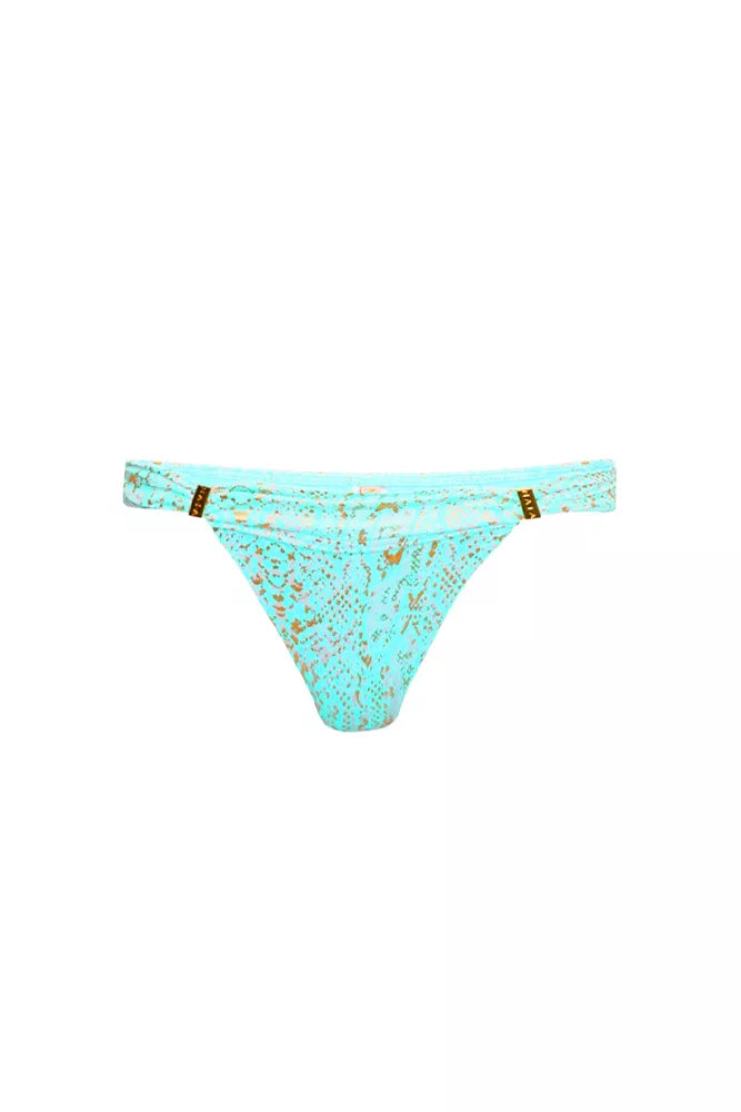 Maia Bikini Brief in Turquoise Snake Print
