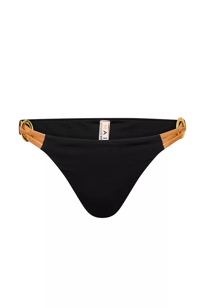 Phoebe Bikini Brief Black And Gold