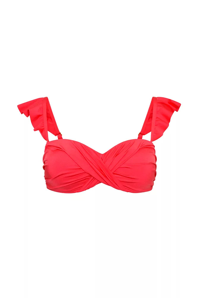 Eze Frill Bikini Top Mustique Magenta