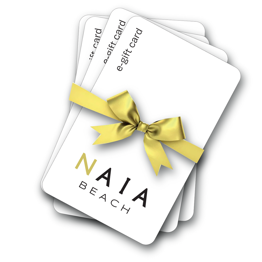 NAIA BEACH Gift Card the perfect gift for women who love swimwear, bikinis, resort wear and active wear.
