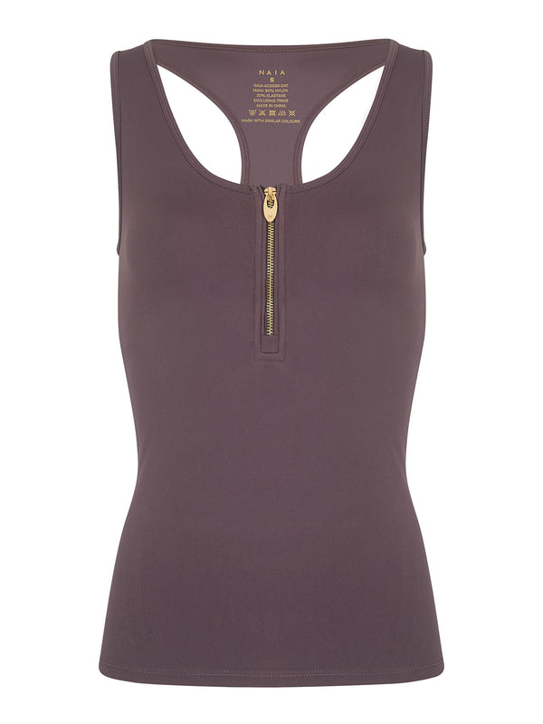 Simone Tipped Vest in  Fig colour from NAIA active - active wear collection 