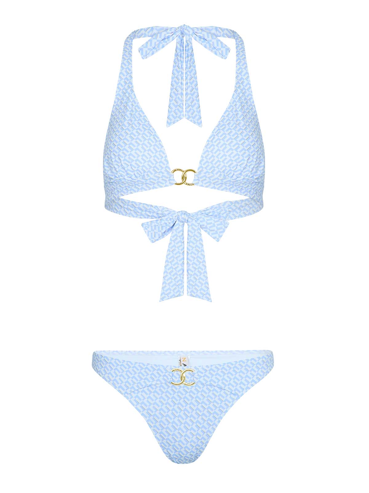 Elba bikini in blue geo   - SS26 The Golden Hour Collection NAIA Beach