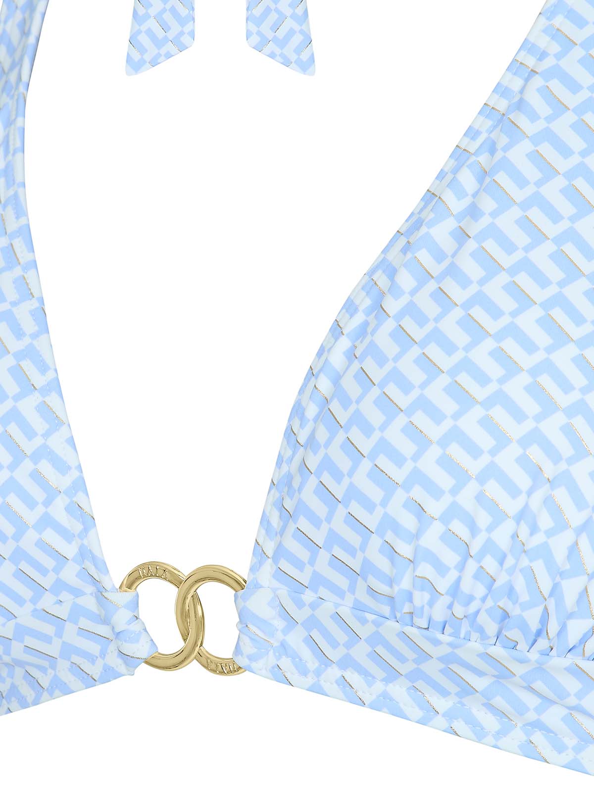 Elba Bikini Triangle Top Geo Print Blue