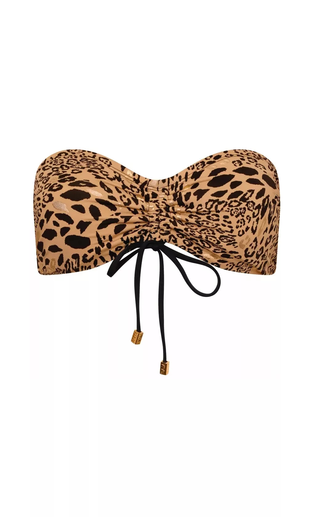 Brigitte Bandeau Multi-Way Bikini Top in Golden Leopard