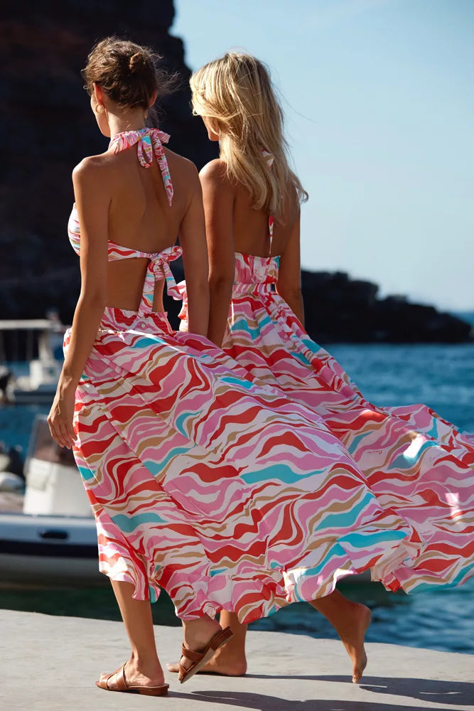 Kate Front Split Maxi Skirt Paradise Island